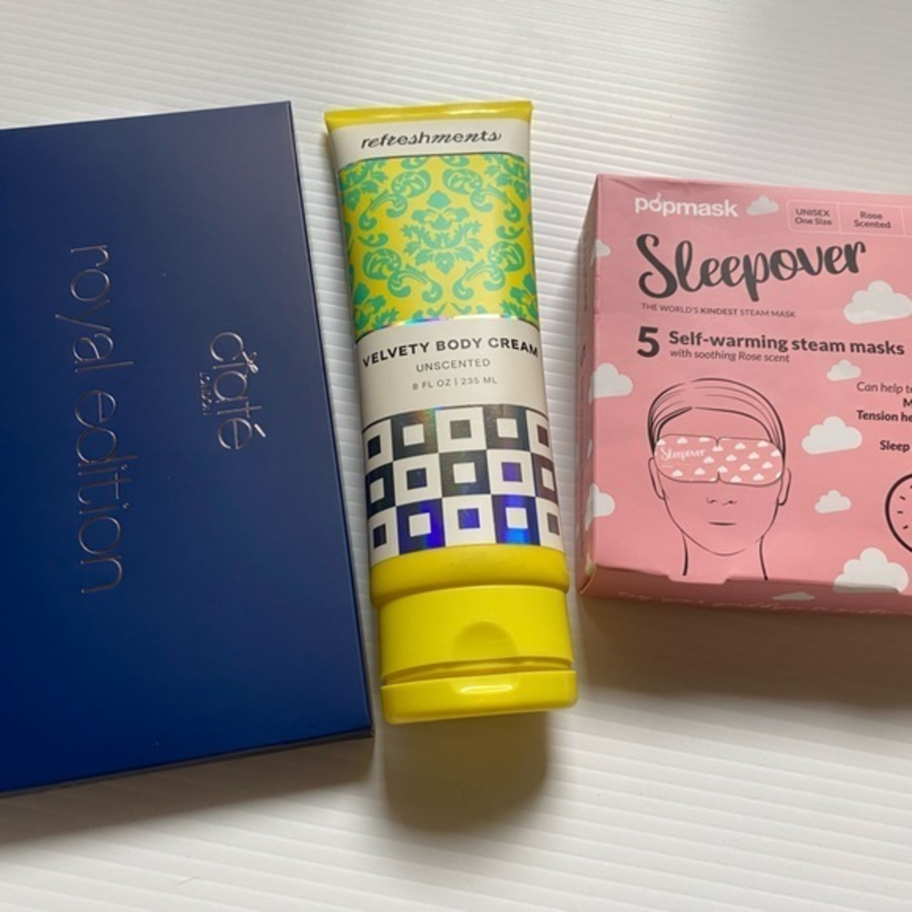 Lot of3 Beauties. Ciate Palette,‎ Refreshments Body Cream,  Popmask Steam masks